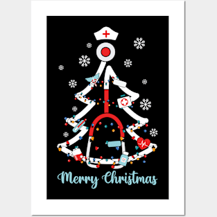 Merry Christmas Nurse Posters and Art